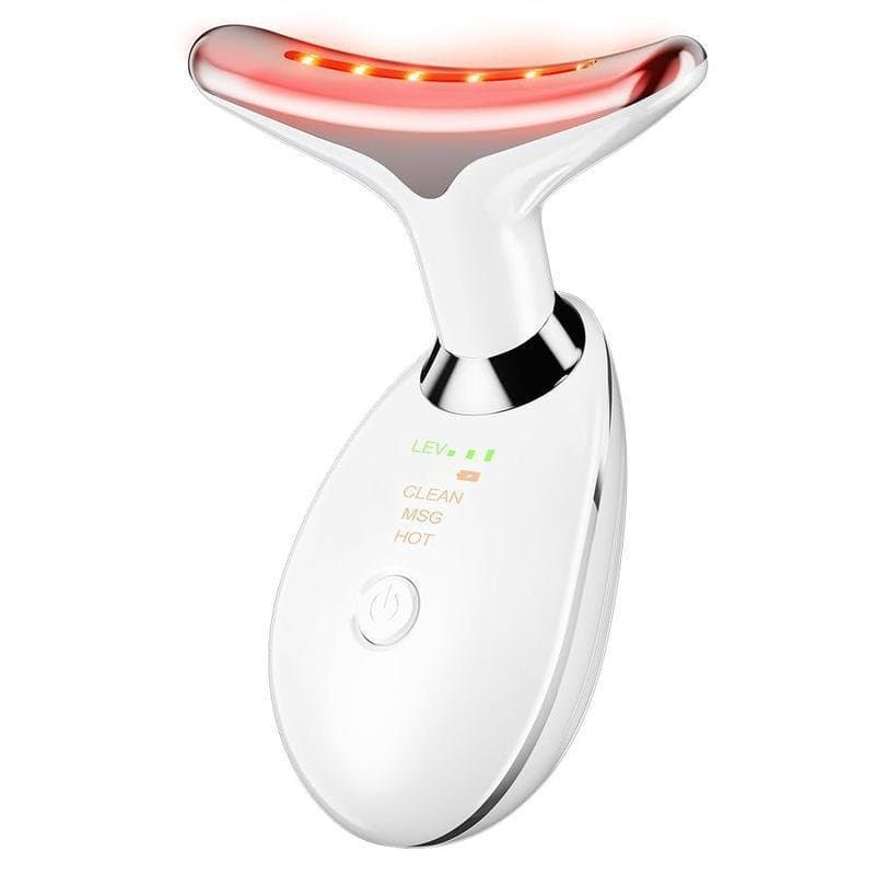 Massageador Facial e de Pescoço 7 em 1, Massageador Facial e de Pescoço com LED de 7 Cores, Adequado para cuidados em ca