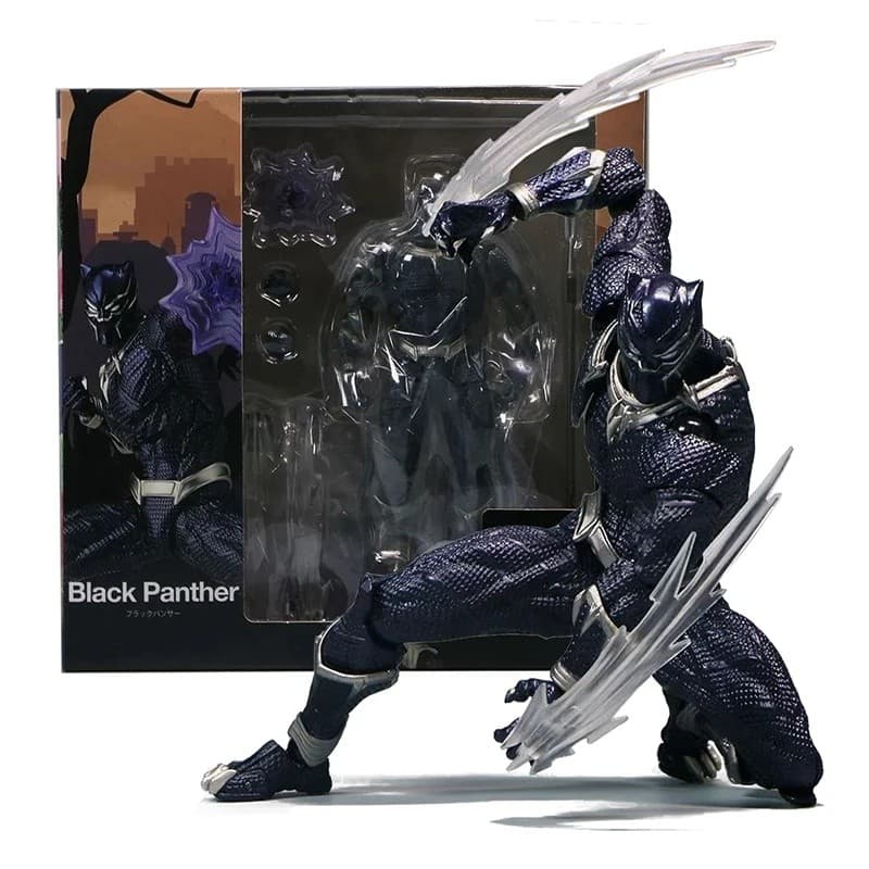Revoltech Yamaguchi Figuras Pantera Negra Figura De Ação Deadpool Venom Modelo Rei De Wakanda T Challa Brinquedos