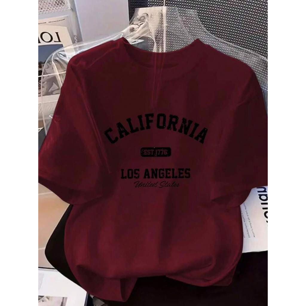 Camiseta blusa T-Shirt Feminina100% Algodão com Estampa CALIFORNIA LOS ANGELES , material de algodão casual