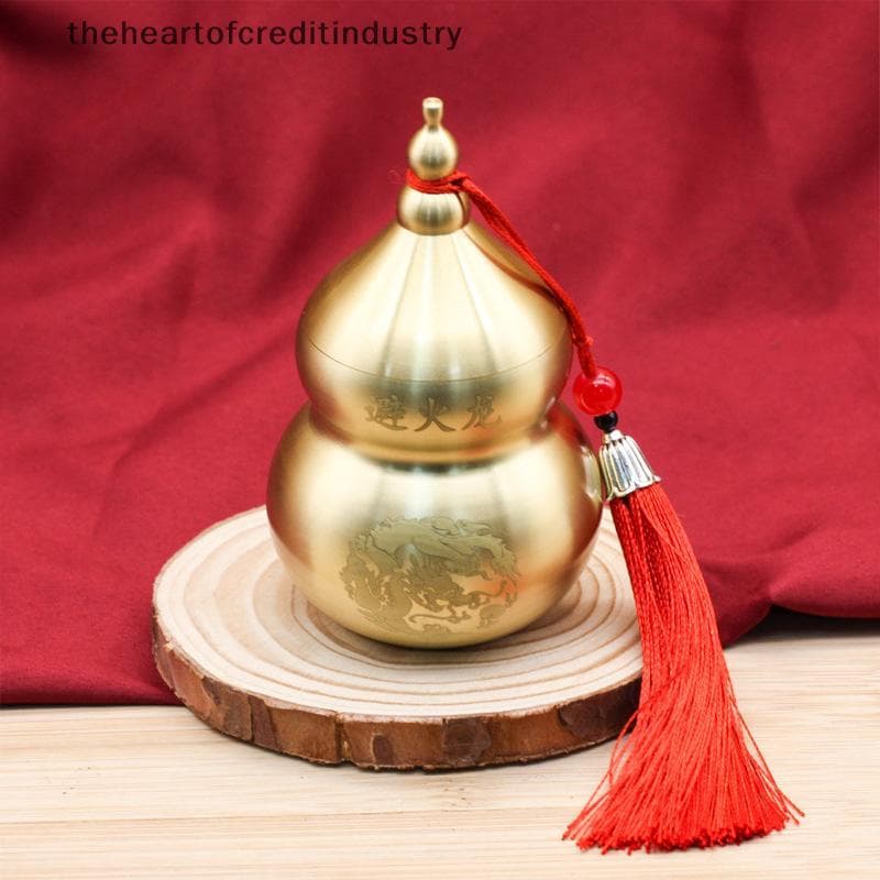 Feng Shui Latão Chinês Wu Lou Cabaça Tesouro Estátua Decoração Para Casa Mesa Estante Ornamentos Proteção Da Fortuna