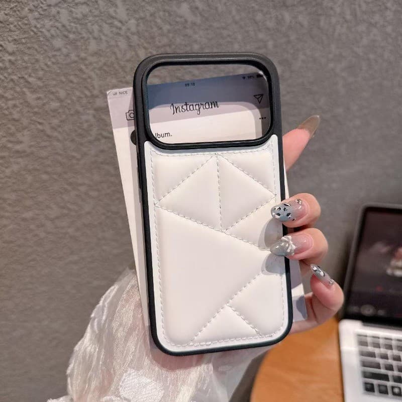 Grande Buraco Triangular Padrão Nuvem Para Baixo Jaqueta Caso De Telefone IPhone 11 12 13 14 15 16 17 Pro Max Plus 17 Ar