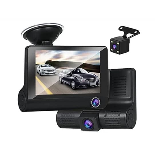 DASHCAM CAMERA VEICULAR INTERNA  COM MONITOR 4" e  3 CAMERAS 12V