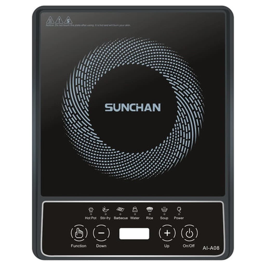 Cooktop Indução 1 Boca Portátil Sunchan BD-AO8 110V 220V Painel Touch Timer 180min Eficiência A