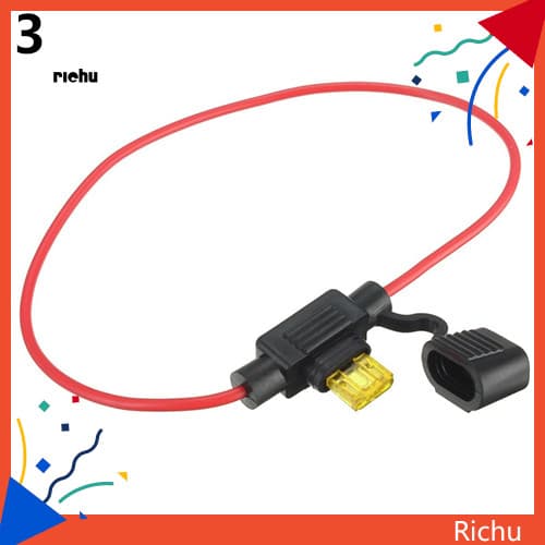 Richu * Car Auto 10A 15A 20A 30A Suporte De Fusível Tipo Lâmina Padrão À Prova D'água De Tamanho Médio