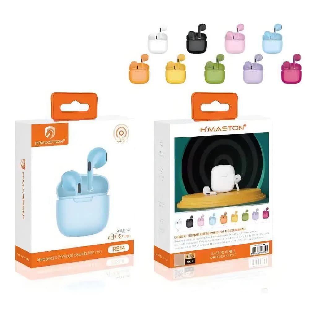 Fone De Ouvido Hmaston Bluetooth In-ear 5.3 Rs14 - Full Cor Rosa