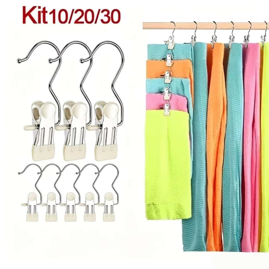 GUIANA  Mini Cabide Gancho para Roupa Ganchos de Calça Jeans Aço Inoxidável