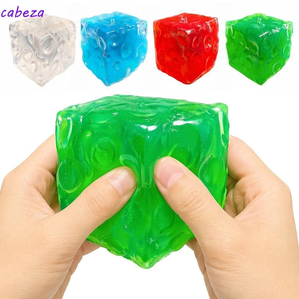 Brinquedo Mole De Queijo CABEZA , Bola Quadrada Super Macia De Cubo , Óleo De Coco Pitada Sensorial De 7.5 Cm