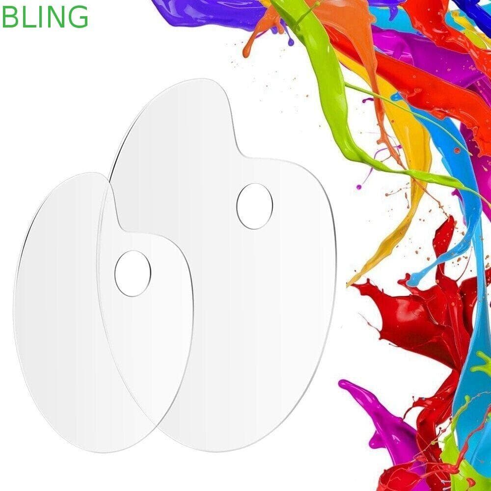 Bandeja De Pintura BLING , Paletas De Tinta Acrílica Oval , Suprimentos De Desenho Palete De Pigmento De Guache Transpar