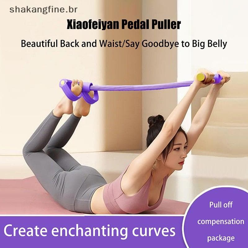 SHBR 10-Tubo Yoga Pedal Extrator Mulher Faixas De Resistência Abdômen Cintura Braço Treinamento Elástico Puxar Corda Equ