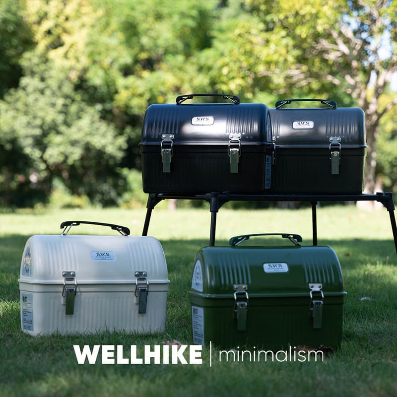WELLHIKE ao ar livre SWS trilha selvagem Metal lancheira Retro acampamento pequenas coisas pesca café chá equipamentos c