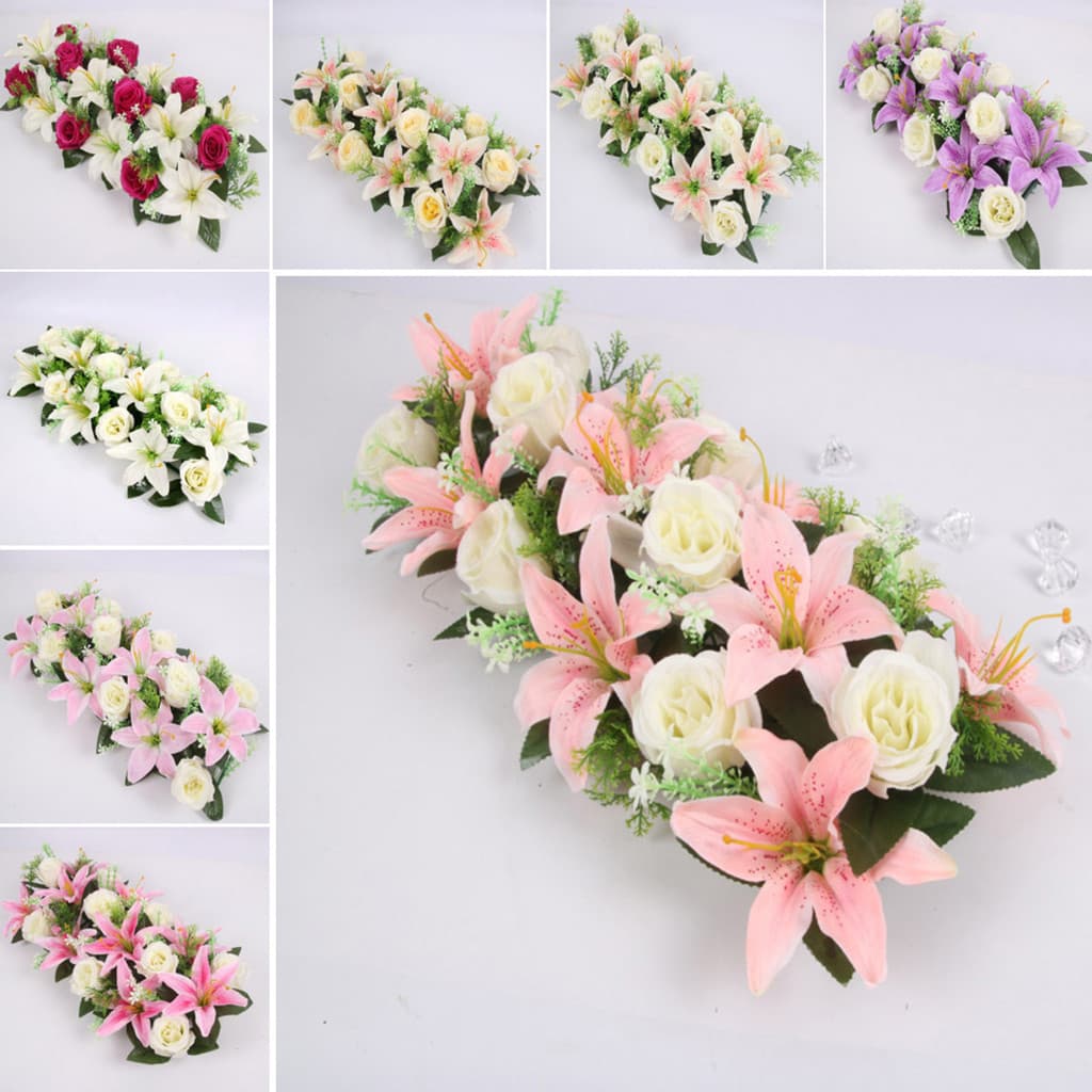 BHj_ 18Pcs Flores Artificiais Moda Delicada Faça-Você-Mesmo De Lírio Rosa Artificial Para Uso Doméstico