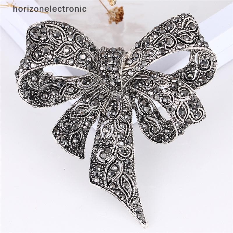 Cristal Strass Arco Broche Pino Feminino Camisa Colar Grande Bowknot Jóias
