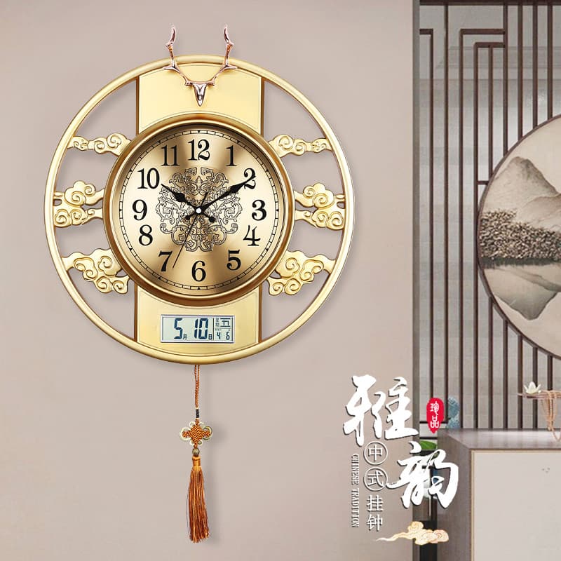 Shanghai 35 novo relógio de parede chinês sala estar quarto relógio de parede do agregado familiar estilo chinês relógio