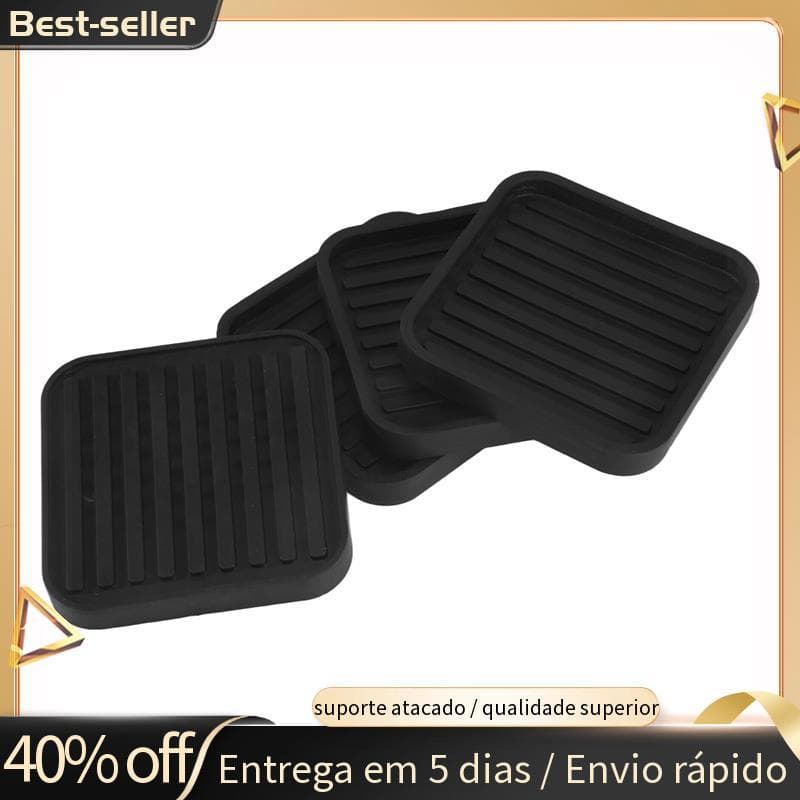4 Pçs Quadrado De Borracha Móveis Rodízio Copos Anti-Deslizante Almofadas De Cama Rolha Protetores De Chão