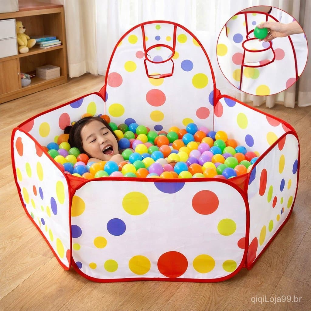 Piscina de bolinha c/ cesto de Basquete desmontável infantil, piscina bebe, piscina, bebe, infantil, brinquedo, bebe