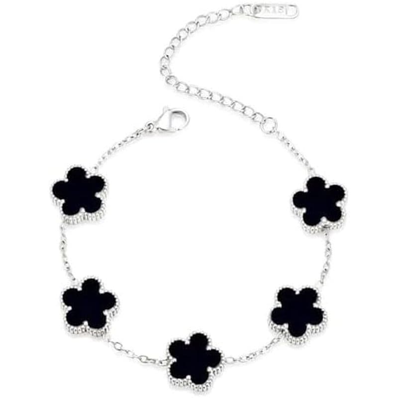 FLY FEI Pulseira De Trevo De Quatro Folhas Banhada A Ouro 18K Para Mulheres , Conjunto De Ajustável Da Sorte , Joias Pre
