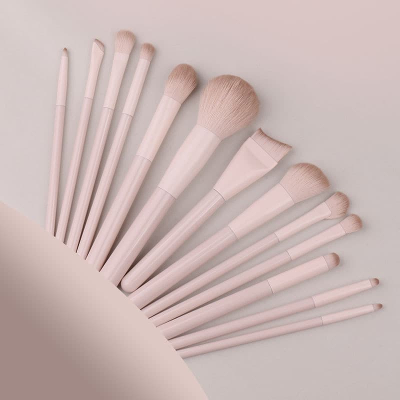 Conjunto Completo de Maquiagem Nude com 13 Ferramentas, Pincéis de Maquiagem para Sombra e Blush, Cerdas Macias para Ini