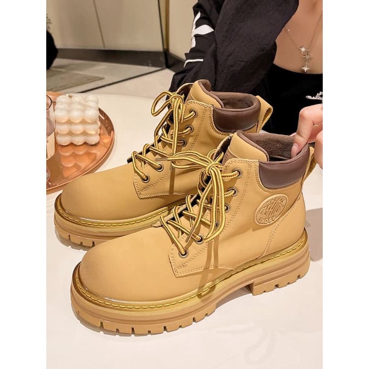 Martin botas femininas novo estilo All-Match verão estilo britânico botas ruibarbo ferramentas de sola grossa botas curt
