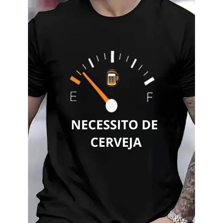 Camiseta masculina estilosa luxo "Cerveja" blusa masculina peruana camisa streetwear 100% algodão