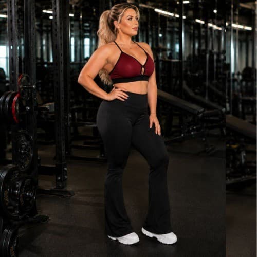 CALÇA BAILARINA FLARE P AO 52 plus size suplex cintura dupla alta modela no corpo e confortável