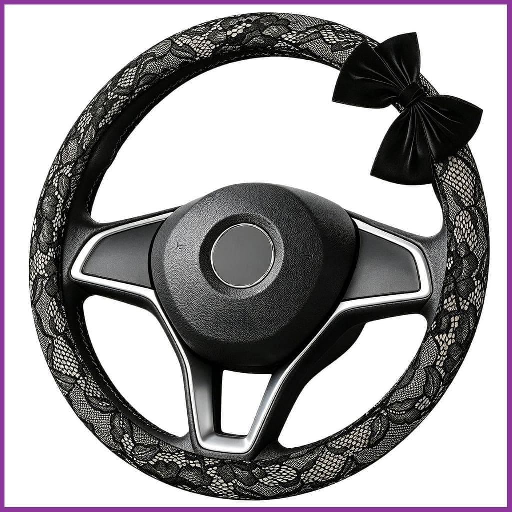Capa De Roda De Carro Para Mulheres 15 Polegadas Renda Decoração Interior Volante Com SUV Caminhão Viagem De Estrada Diá