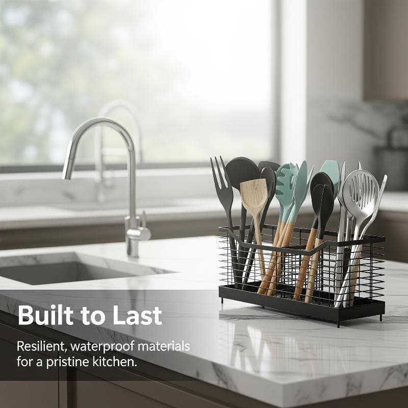 Drowsy Multipartment À Prova De Ferrugem Metal Utensílio De Cozinha Titular Dreno Talheres Armazenamento Ra Para Casa Ba