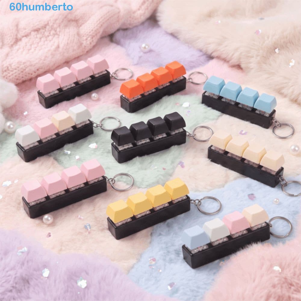 HUMBERTO Keycap Fidget Keychain , 4 Teclas Botão De Dedo Teclado Brinquedo , Saco Charme Chave Boné Clicker Pressão Na P