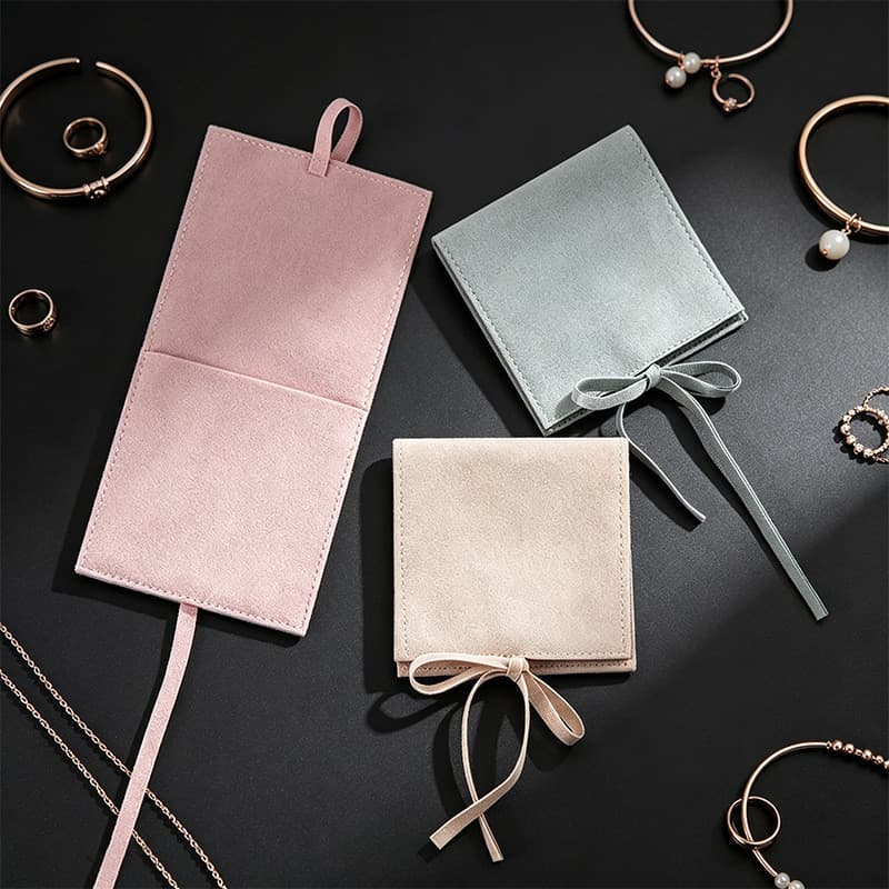 High-End sentimento Flip microfibra couro saco de armazenamento de jóias saco de pó colar pulseira pérola pulseira prote