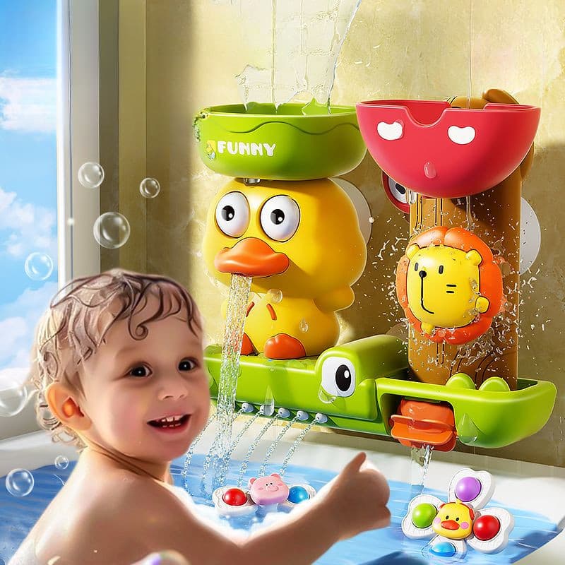 Bebê Brinquedos De Água Otário Girando Música Pato Amarelo Carro Banheiro Chuveiro Homens E Mulheres Banho Do