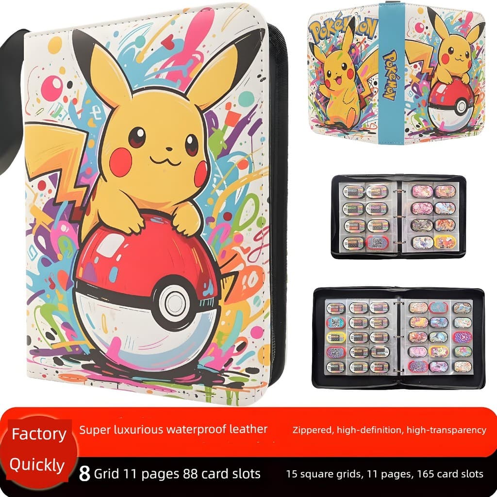 Pokémon brilhante estrela cartão de armazenamento livro cartão coleção livro Deluxe cartão disco zíper couro 8 palácio t