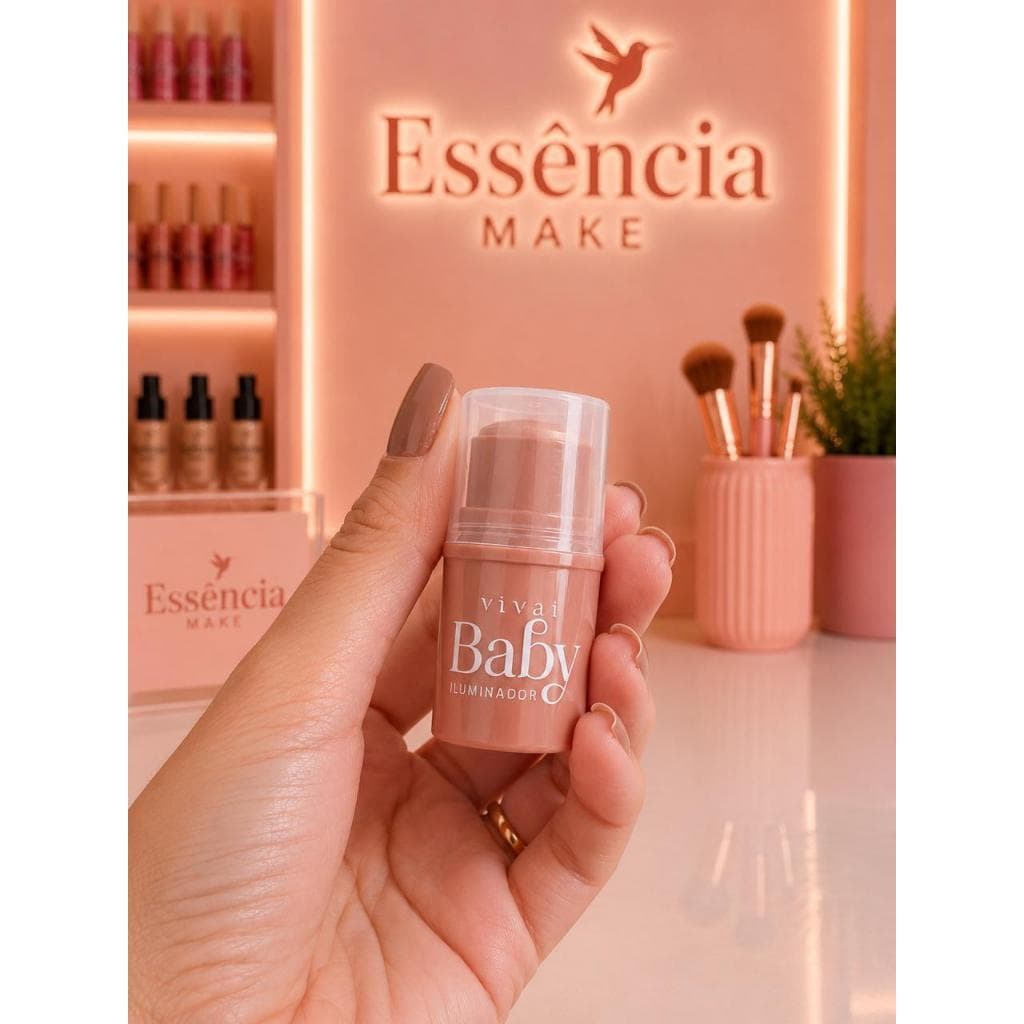 Iluminador em Bastão Vivai Baby Stick – Efeito Glow Natural, Textura Cremosa e Longa Duração - Cor 04