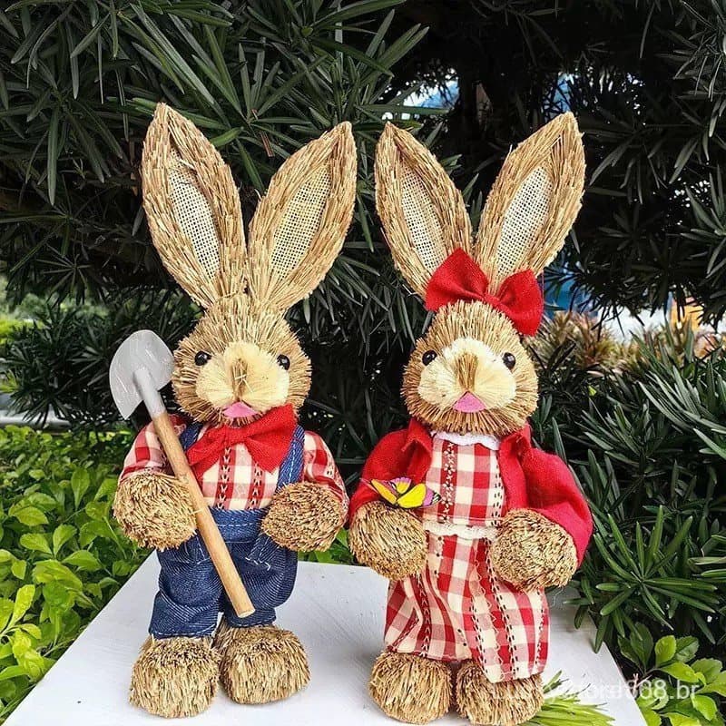 2pcs decorações para casa de coelho de Páscoa de 35 cm