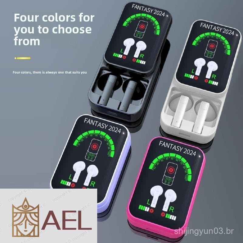 Fones de Ouvido Bluetooth com Display Digital, Longa Duração de Bateria, Estéreo Esportivo Intra-auricular KT15PRO 583S