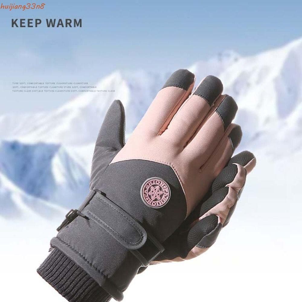 Luvas de esqui HUIJIANG, com função de tela sensível ao toque, adequadas para ciclismo de inverno, luvas quentes de dedo