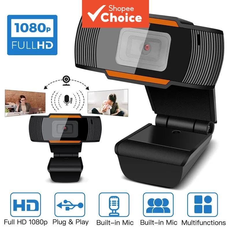 Câmera Webcam 1080p com Microfone, Câmera USB HD para Computador, Webcam Plug & Play para PC, Laptop, Desktop, Zoom,