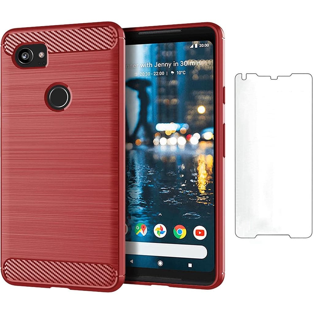 Asuwish Compatível com Capa para Google Pixel 2XL, Protetor de Tela de Vidro Temperado e Acessórios para Celular, Capas