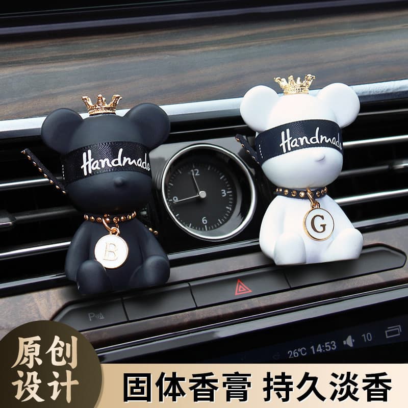EM ESTOQUE: Aromatizador de Ar para Carro em Forma de Urso de Resina, Decoração para Saída de Ar Condicionado, Fragrânci