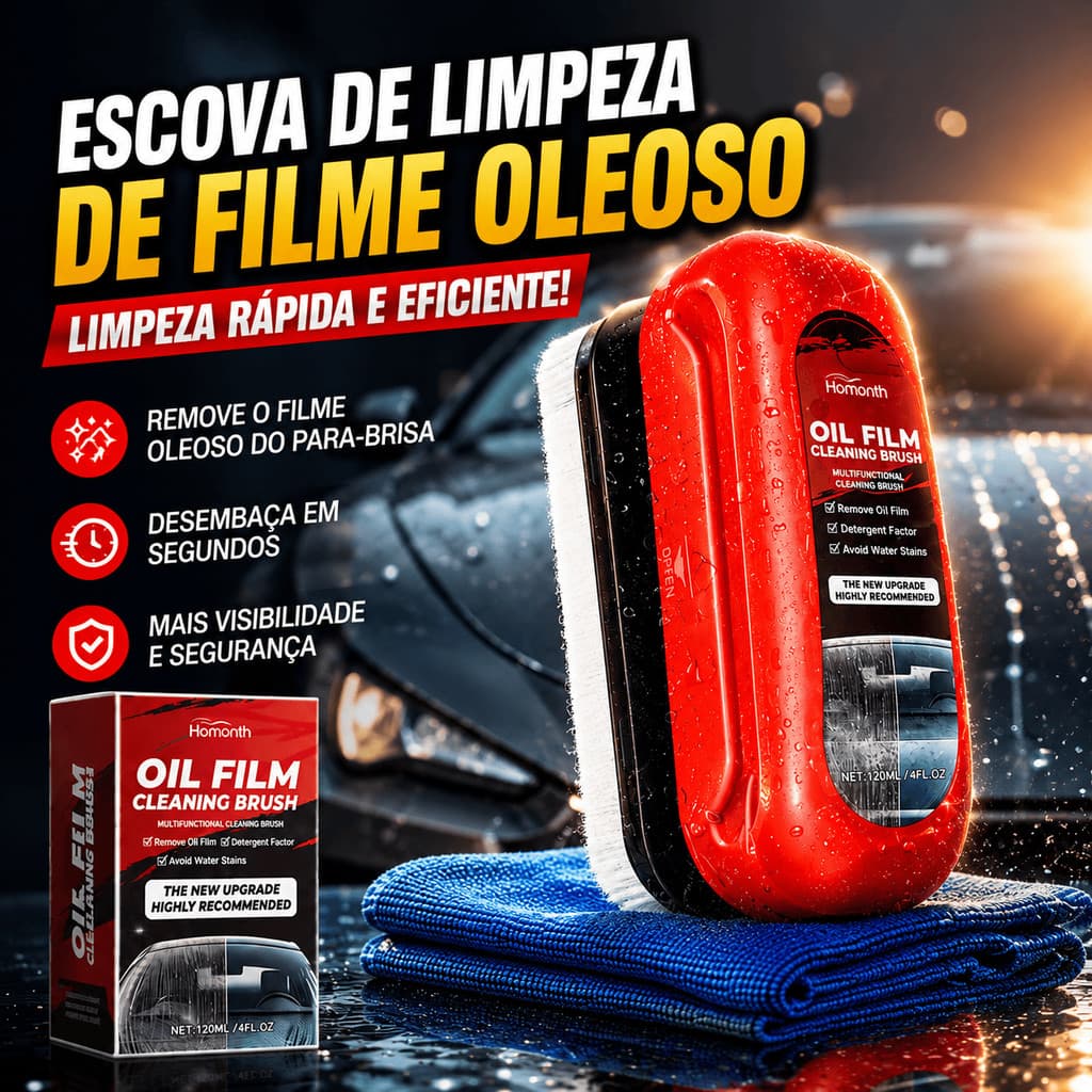 Removedor De Oleosidade Vidro Carro Kit Restauração De Para-Brisa Limpa Vidros Tira Manchas Estética Automotiva