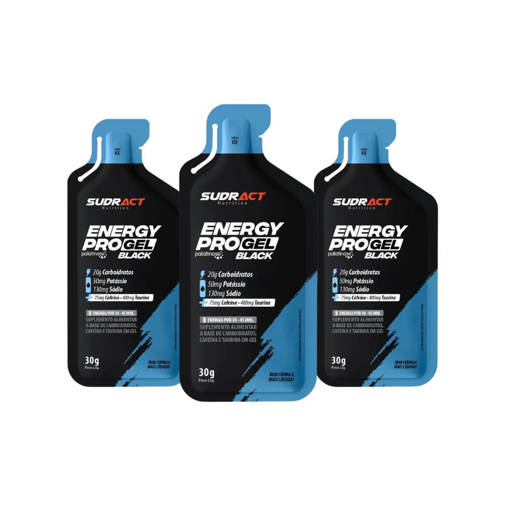KIT 3 SACHÊS SUDRACT ENERGY PRO GEL BLACK 30G - ICE