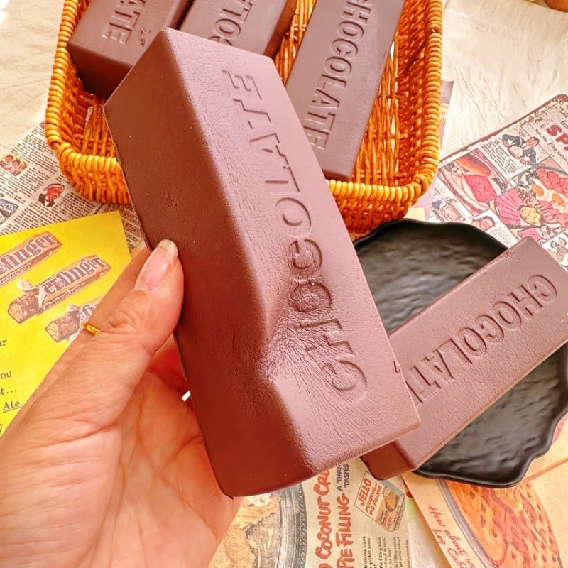 Barra De Chocolate Mole Brinquedo De Ascensão Lenta Super Macio Sensorial Para Alívio De Ansiedade E Estresse Presentes