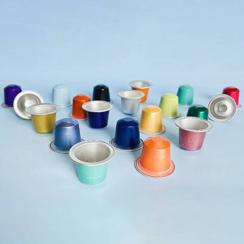 [T & B] 10 Pçs/set Cápsulas De Café Reutilizáveis Vagens Descartáveis Cápsula Vazia De Folha De Alumínio Com Tampas Coff
