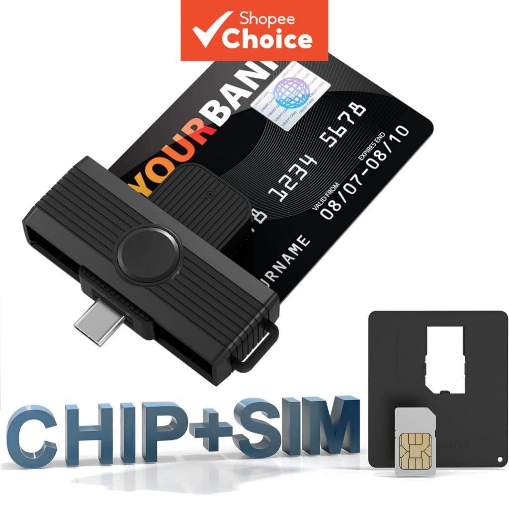 Leitor de cartão inteligente USB C, SIM, CAC/IC/Cartão de crédito/Cartão de saúde militar comum DOD, Crédito com chip de