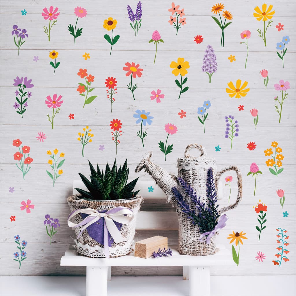 8 flores adesivos de parede decoração do quarto auto-adesivo parede do agregado familiar quarto das crianças DIY primave