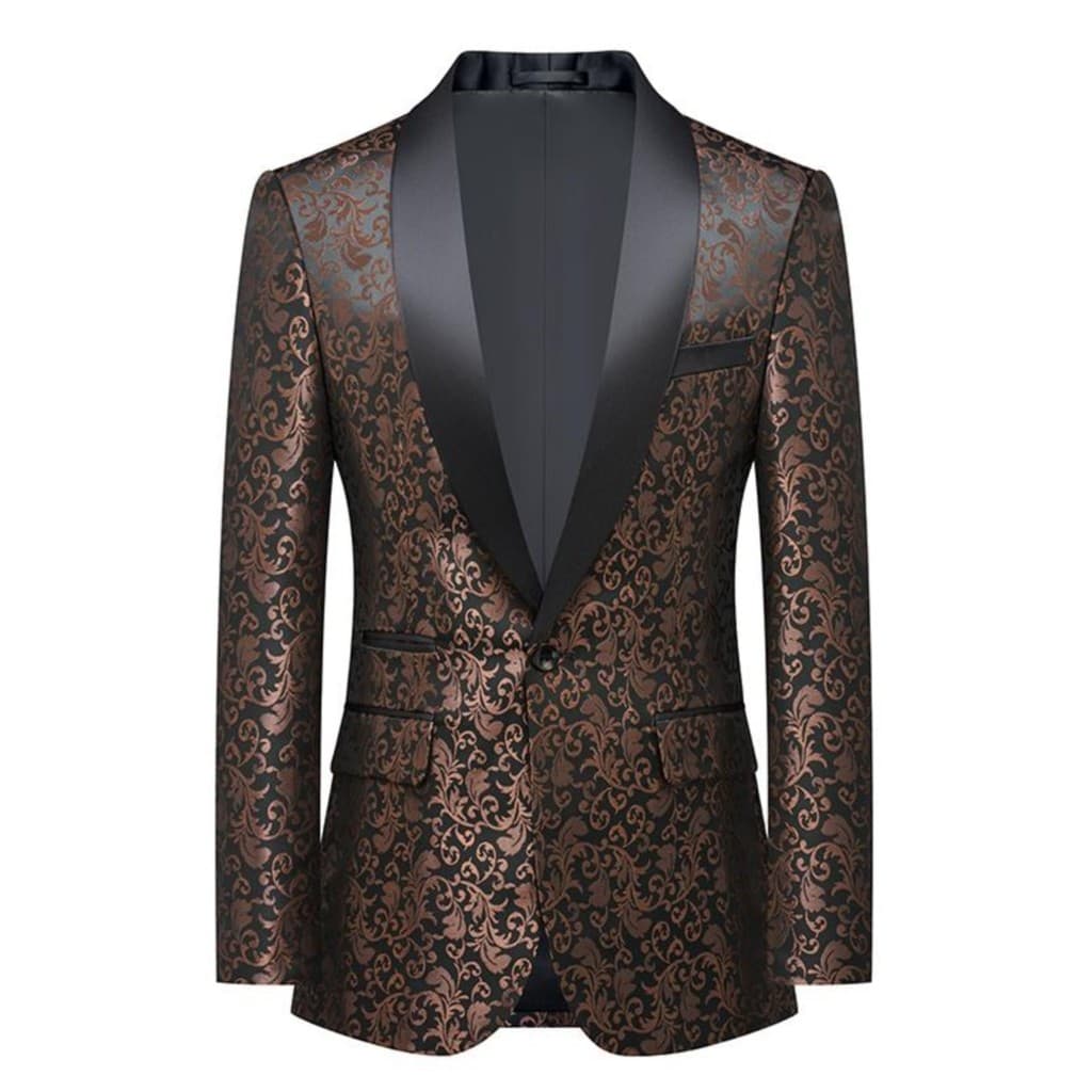 Primavera na moda traje impresso terno masculino flor escura terno Casual bonito Floral topo padrão jaqueta