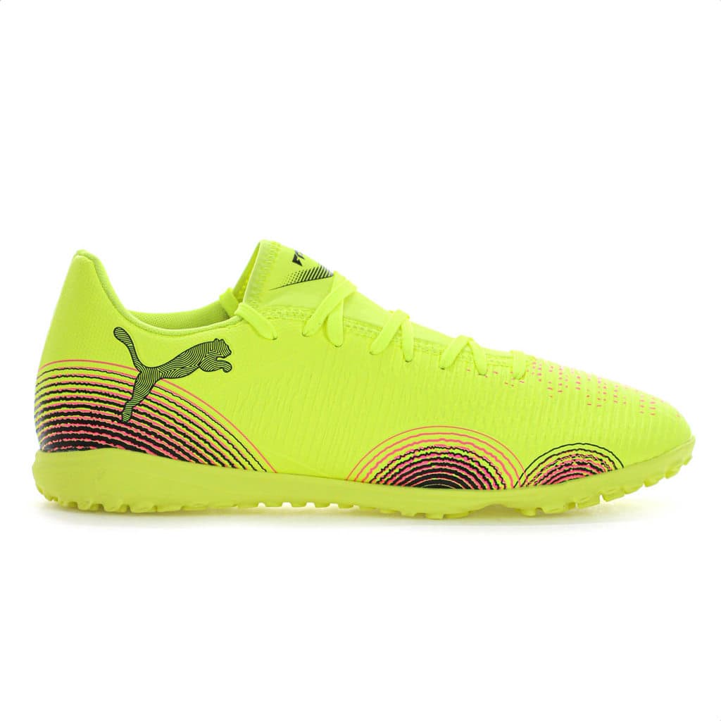 Chuteira Puma Society Future 8 Play Neymar Jr Amarelo e Rosa - Masculino