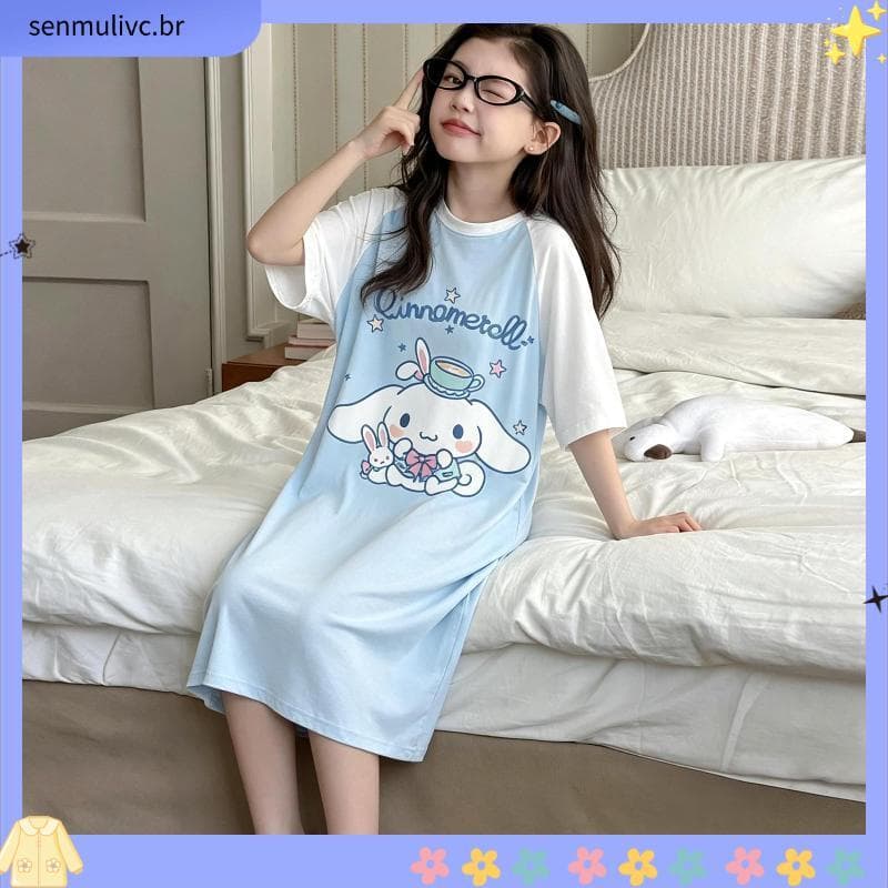 Crianças dos desenhos animados confortável camisola pode usar fora do verão fino menina pijamas Modal meninas ar condici