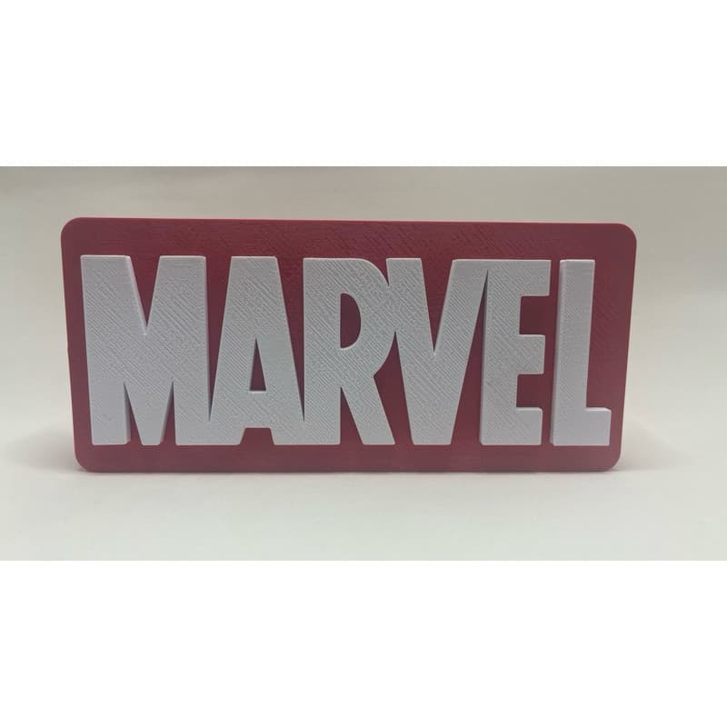 Placa Decorativa Marvel 3D em PLA – Letreiro Geek 16x7cm