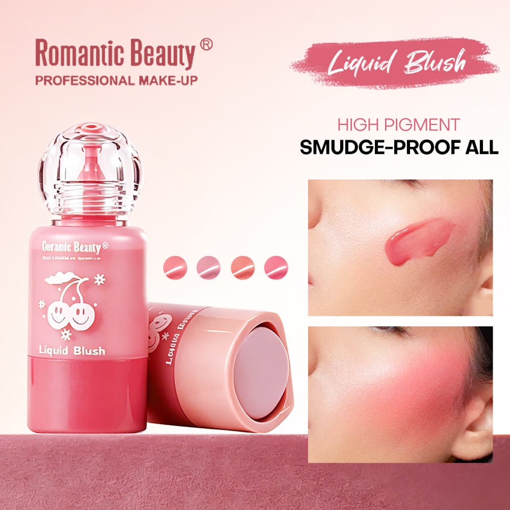 Blush líquido com brilho aquoso, blush em formato de bolha, cor natural, blush iluminador estilo coreano, maquiagem volu