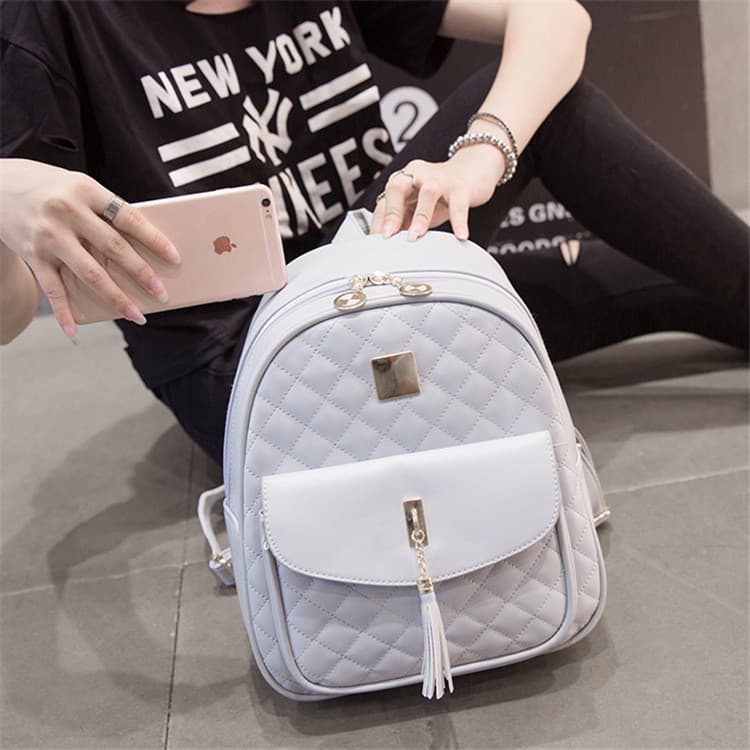Mochila feminina 2026 novo estilo versão coreana na moda All-Match moda PU couro macio grande capacidade bolsa escolar f