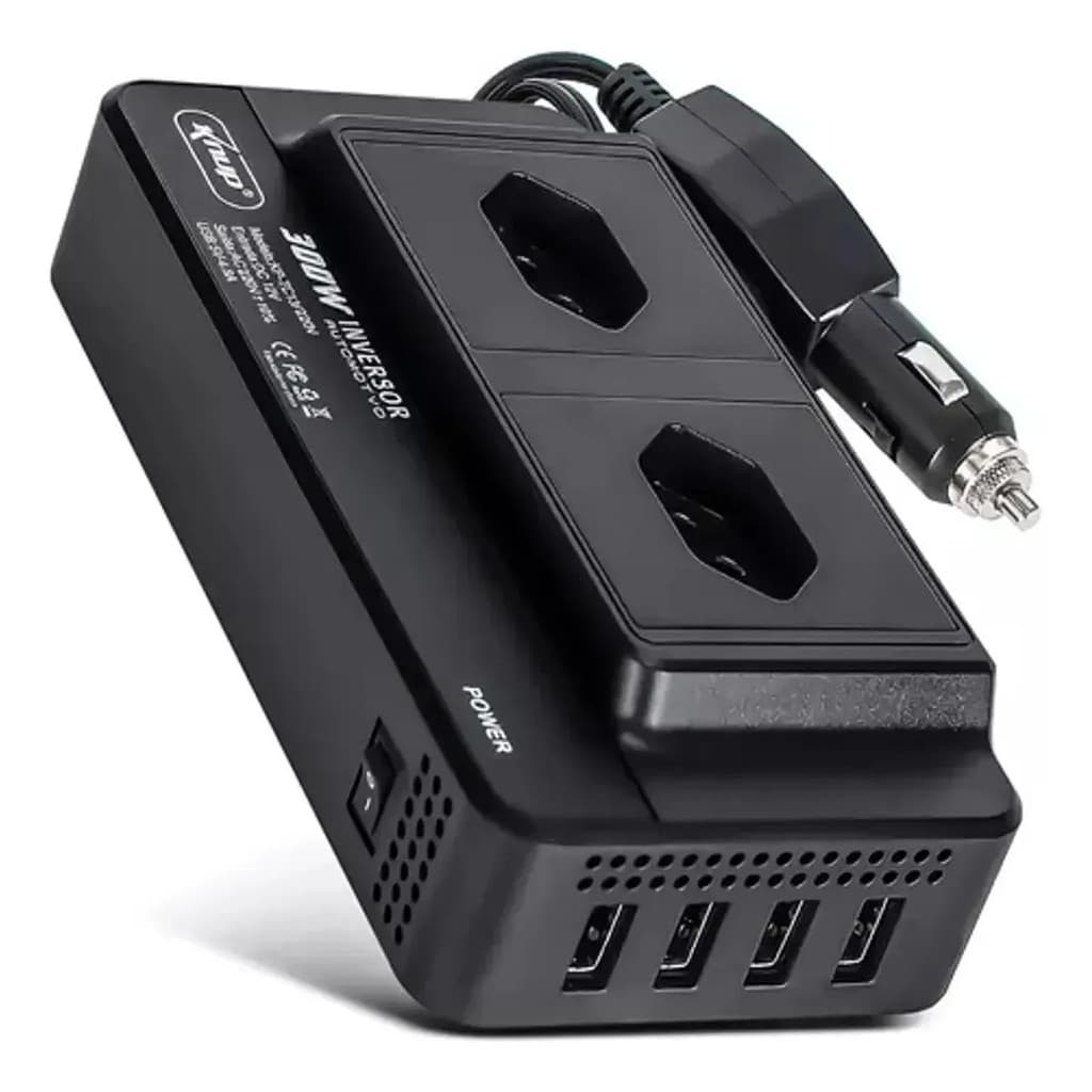 Inversor De Tensão 12v Para 220v 300w Usb Automotivo Knup Kp-tc13